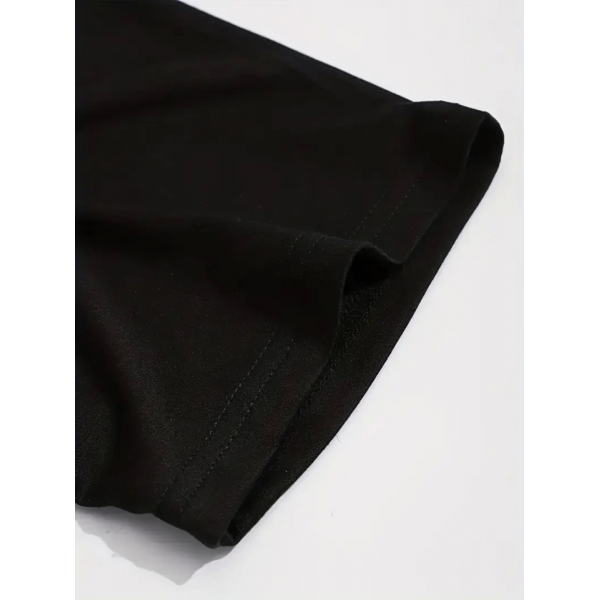 Sporda Günlük Hayata Giyilebilir GYM Baskılı Oversize Bisiklet Yaka Erkek T-shirt - Siyah