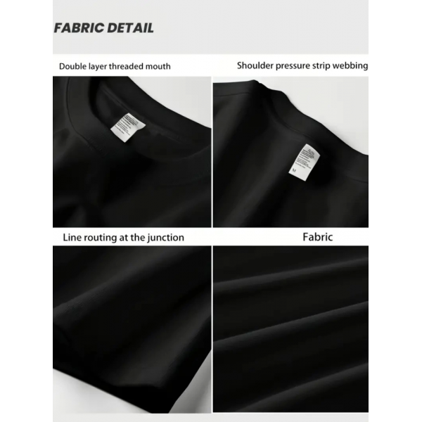 Rahat Bisiklet Yaka Tişört, Yaratıcı Karikatür Baskı - Yumuşak Polyester, Her Mevsim Giyilebilir- Siyah