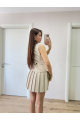 Takım Görünümlu Yelekli Mini Elbise- Bej