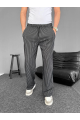 Su Yolu Çizgili Cepli Pantalon - Siyah