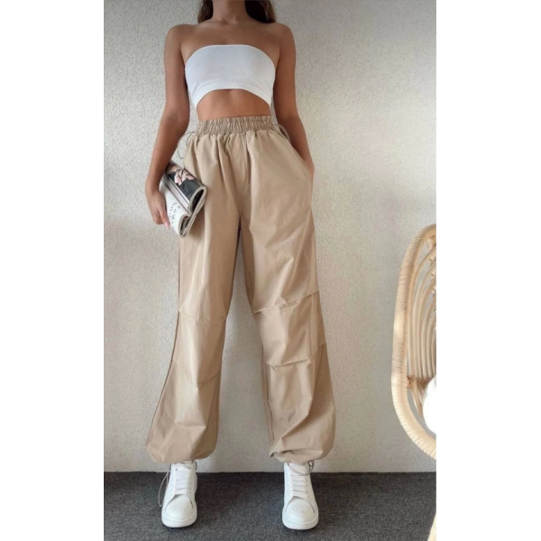 Cepli Paraşut Pantalon - Bej