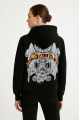 Metallica İki İplik Kapüşonlu Ön Ve Arka Baskılı Hoodie - Siyah