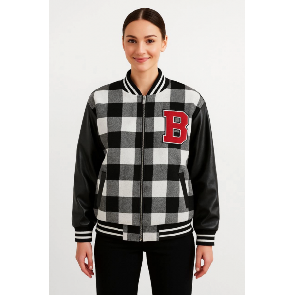 Kolları Suni Deri Içi Astarlı Oduncu Kolej Içi Ceket - Gri