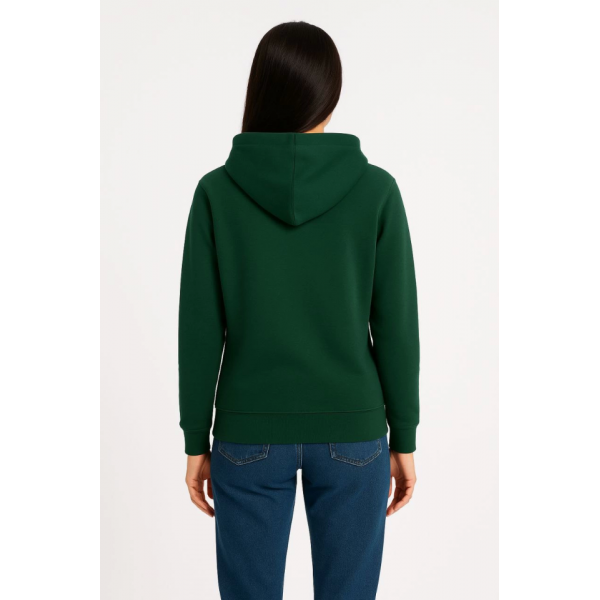 Üç İplik Kapüşonlu Kanguru Çepli SweatShirt Hoodie - Haki