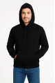 Erkek Üç İplik Kapüşonlu Kanguru Cepli SweatShirt Hoodie - Siyah
