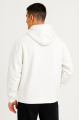 Erkek Ovarsize Kapüşonlu Swetshirt Kanguru Çepli Cıtcıtlı 3 Iplik Şardonlu Hoodie - Beyaz
