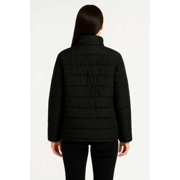 Bomber Mont Ceket – Su İtici Kumaş, Kapitone Astarlı, Fermuarlı, Kışlık - Siyah