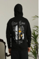 Erkek Kapşonlu Sweatshirt – Oversize Üç İplik Şardonlu Hoodie, “Other Lives” Ön - Arka Baskılı, Kanguru Cepli, Kışlık Rahat Günlük Stil - Siyah
