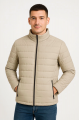 Erkek Bomber Mont Ceket – Su İtici Kumaş, Kapitone Astarlı, Fermuarlı, Kışlık - Bej