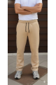 Erkek Üç Iplik Kışlık Pamuklu Ovarsize Bağcıklı Düz Paça Cepli Eşofman Altı Spor Rahat Model - Bej