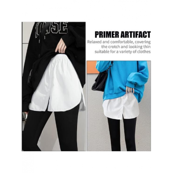 Lastikli Düğmeli Kurtarıcı Gömlek Altı Eteklik -Beyaz