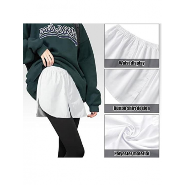 Lastikli Düğmeli Kurtarıcı Gömlek Altı Eteklik -Beyaz